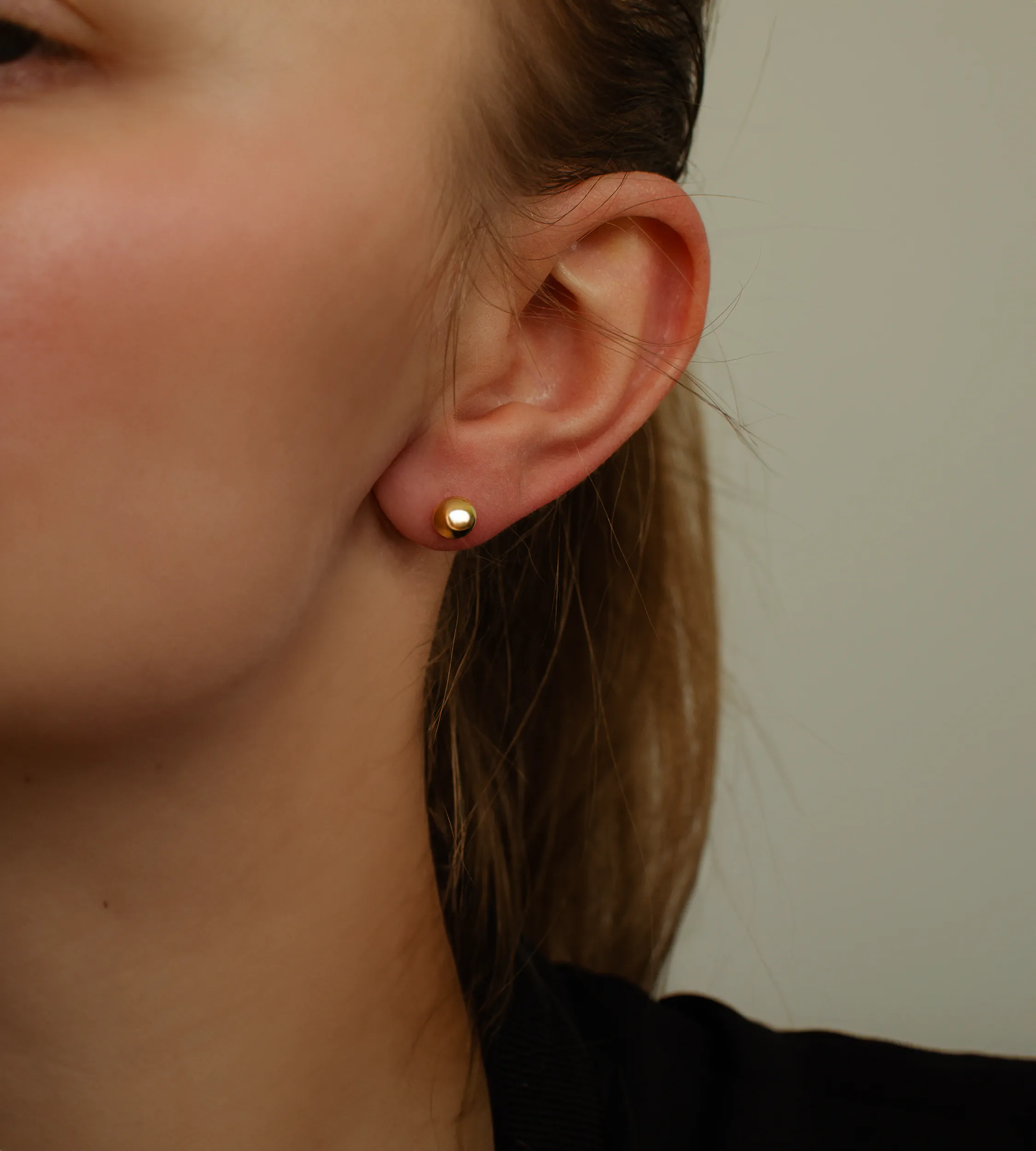 Złote kolczyki duże kulki 585