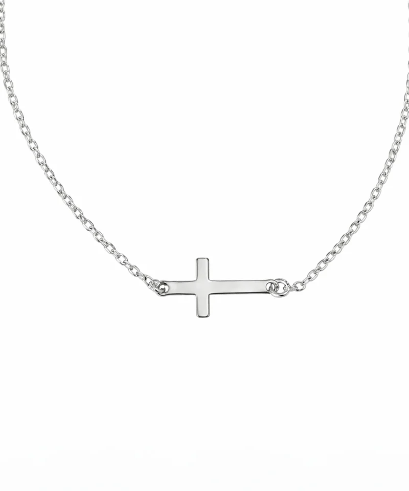 Bransoletka srebrna z krzyżykiem celebrytka