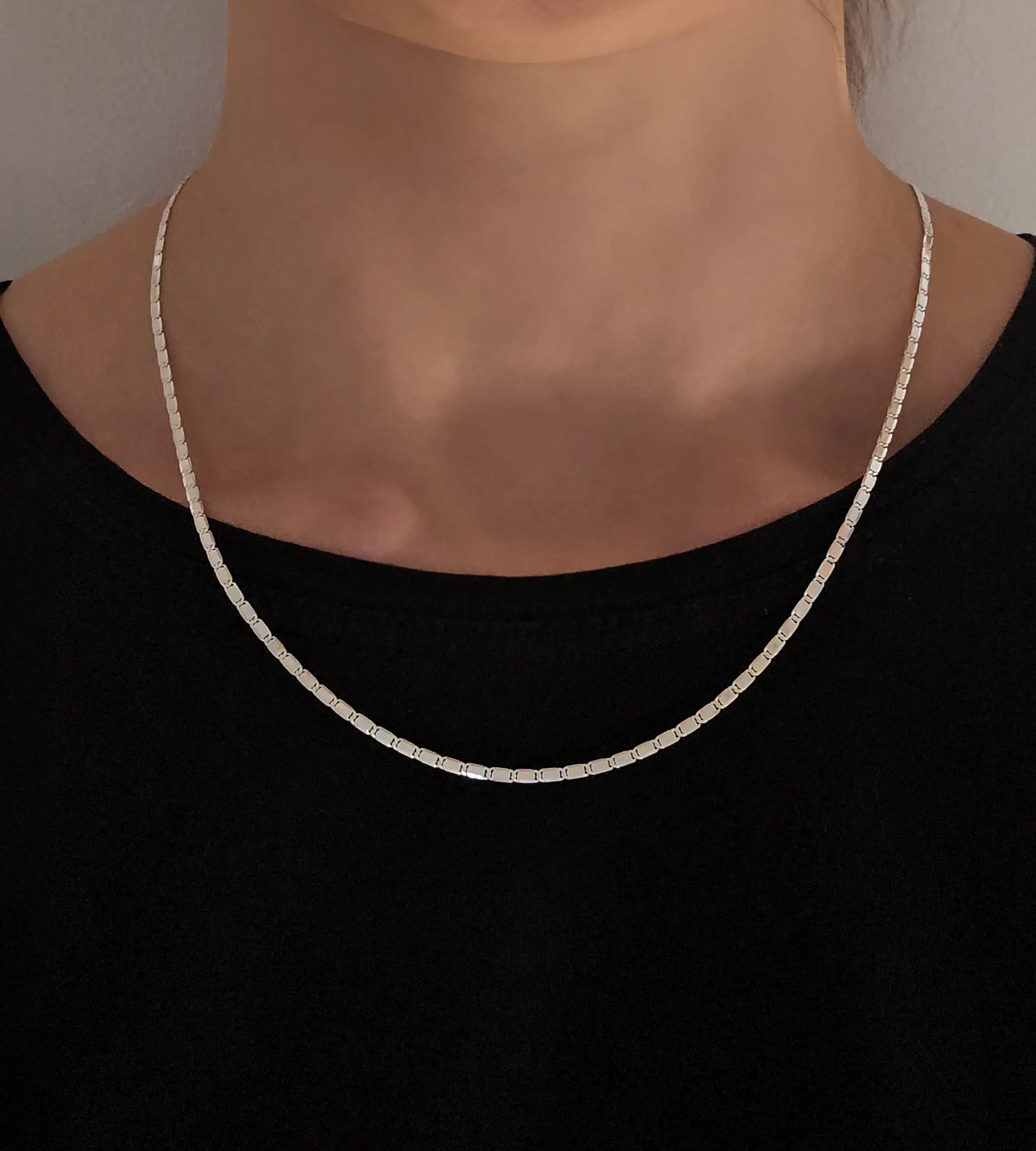 Łańcuszek srebrny taśma segmentowy 925