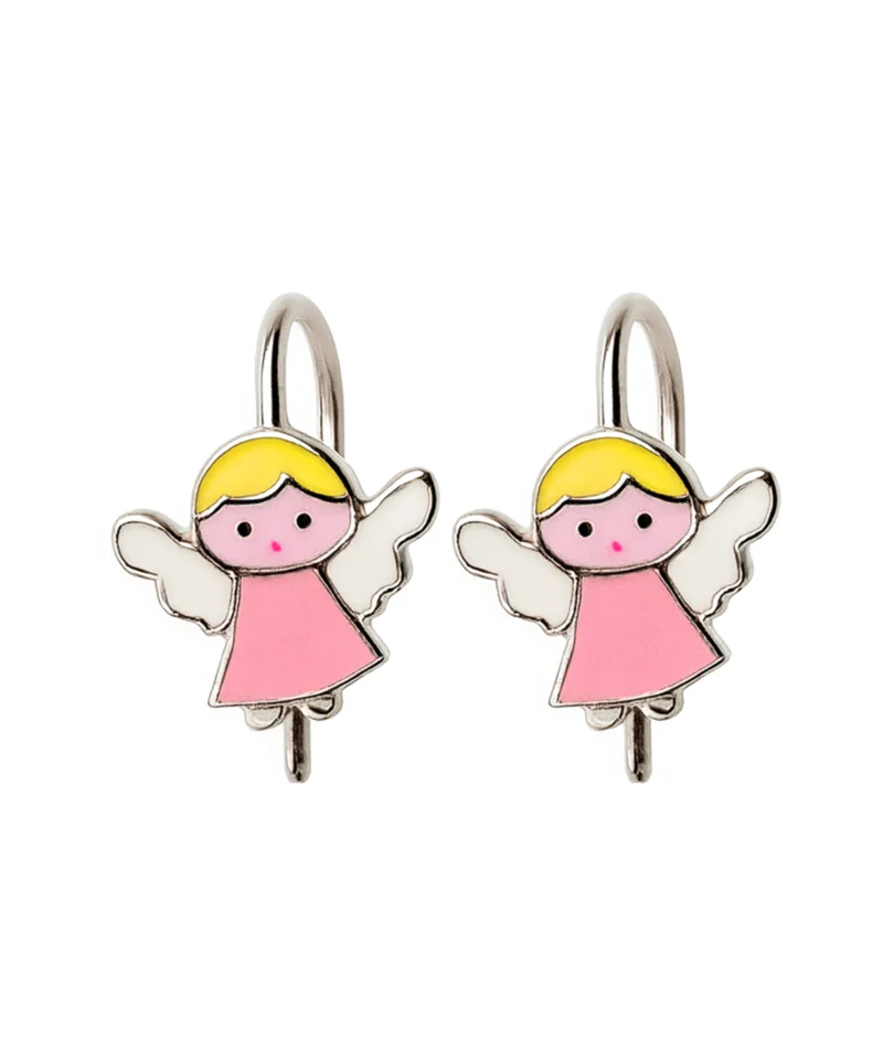 Kolczyki srebrne 925 różowe aniołki