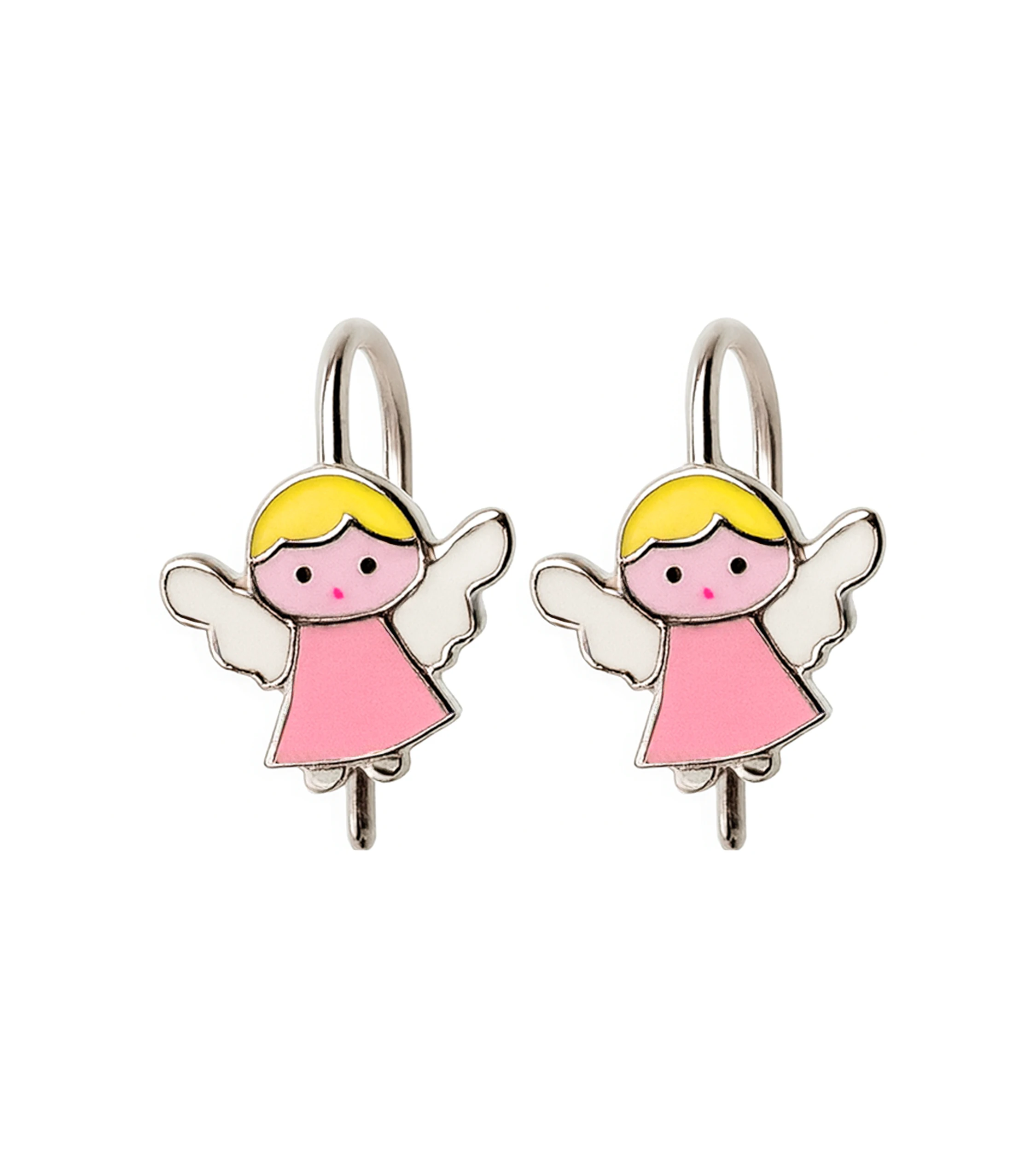 Kolczyki srebrne 925 różowe aniołki