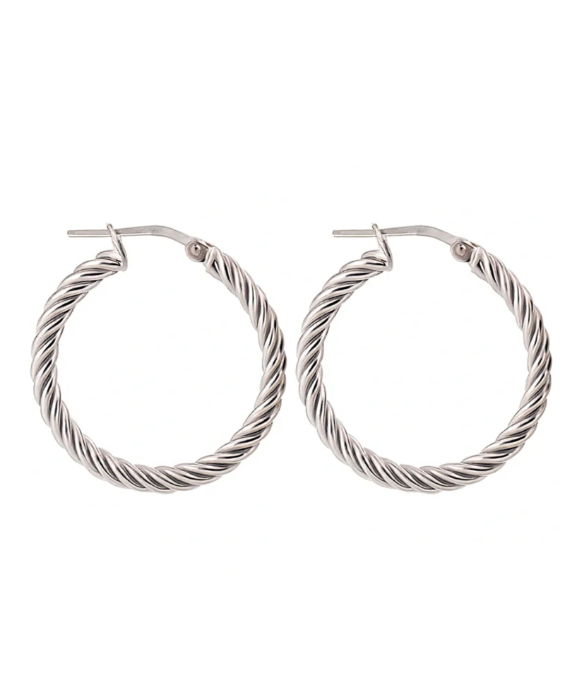 Kolczyki srebrne koła szarnir