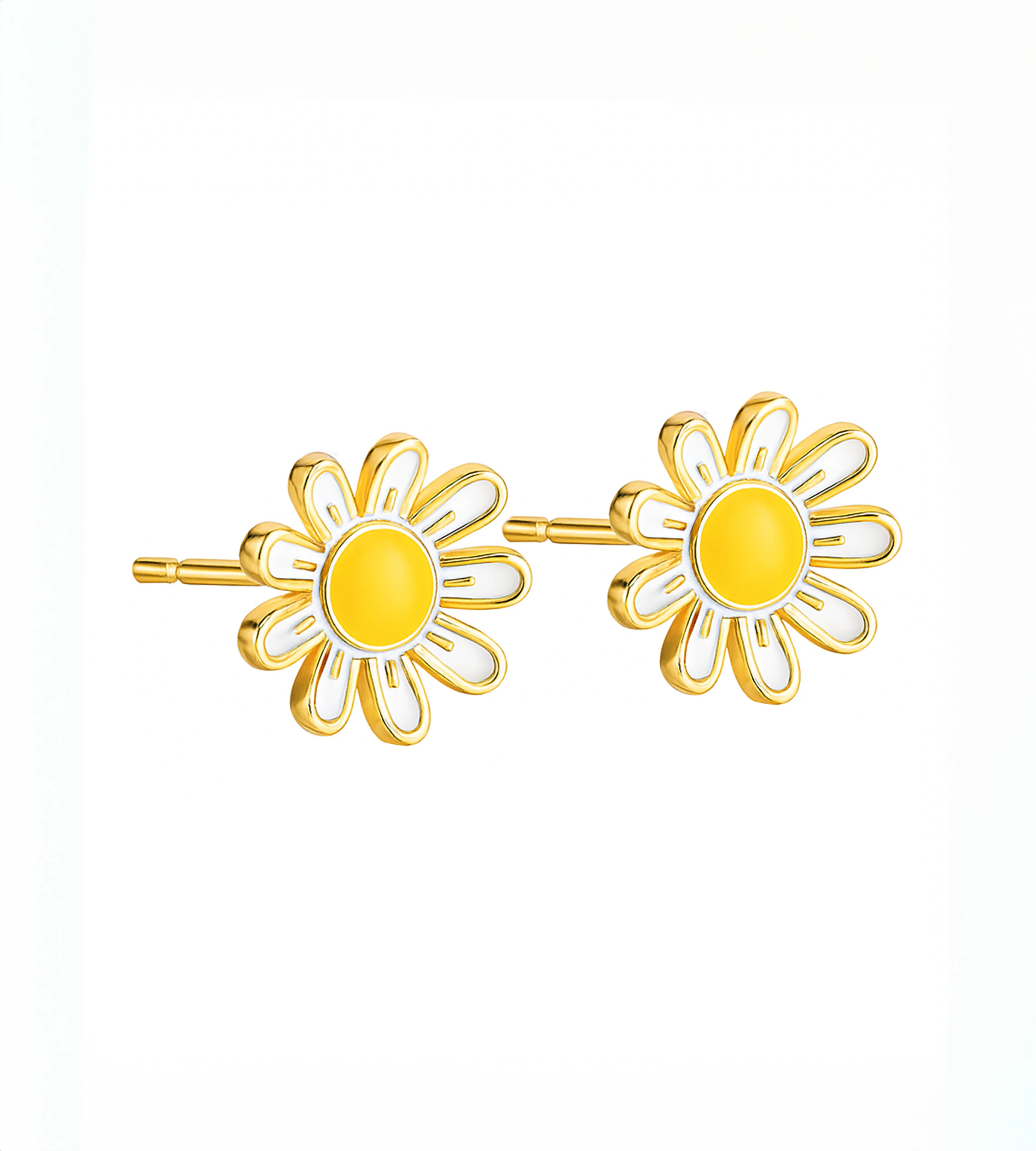 Kolczyki kwiatuszki pozłacane srebrne