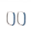 Srebrne kolczyki niebieskie cyrkonie