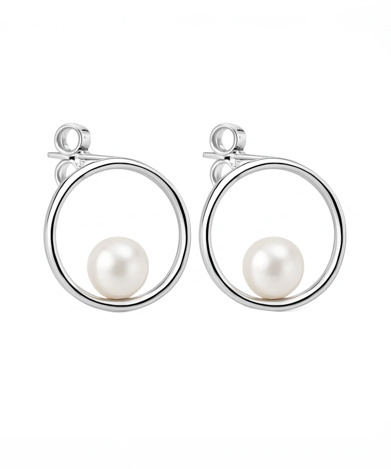 Kolczyki srebrne z perłą