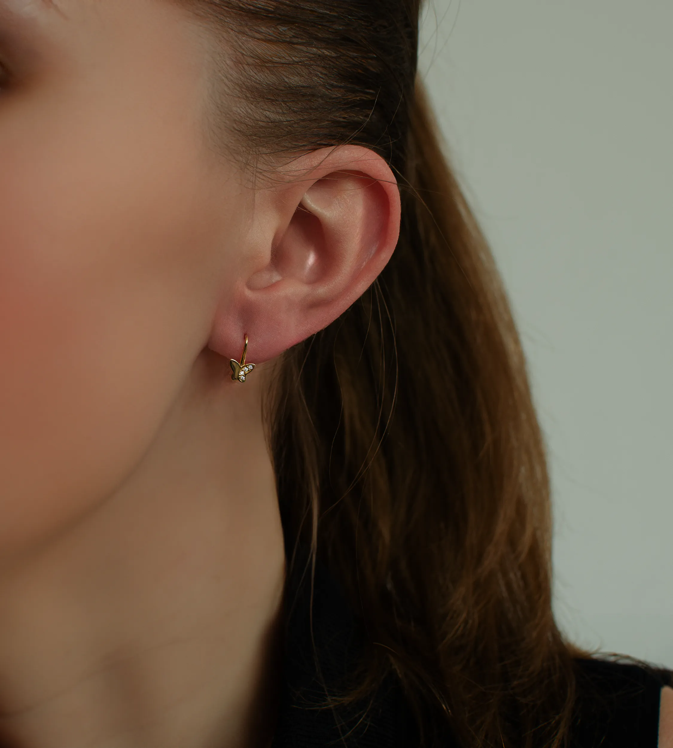 Kolczyki złote 585 motylki