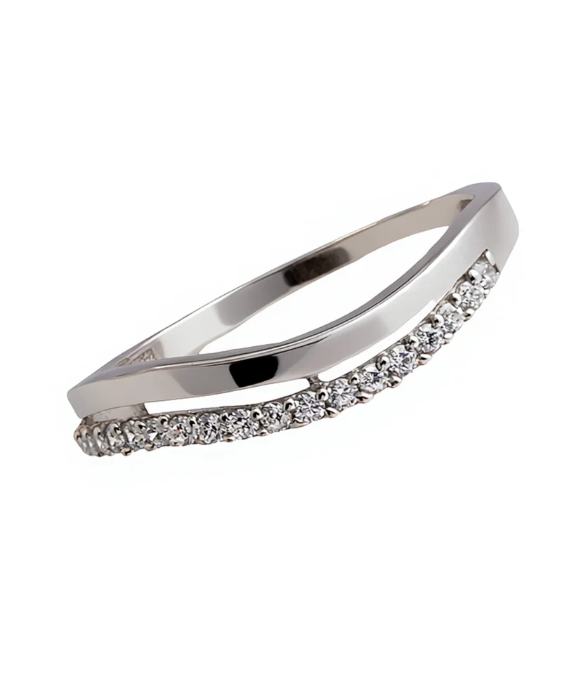 Złoty pierścionek 585 białe złoto delikatny