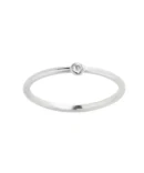 pierścionek z cyrkonią cienki, srebrny