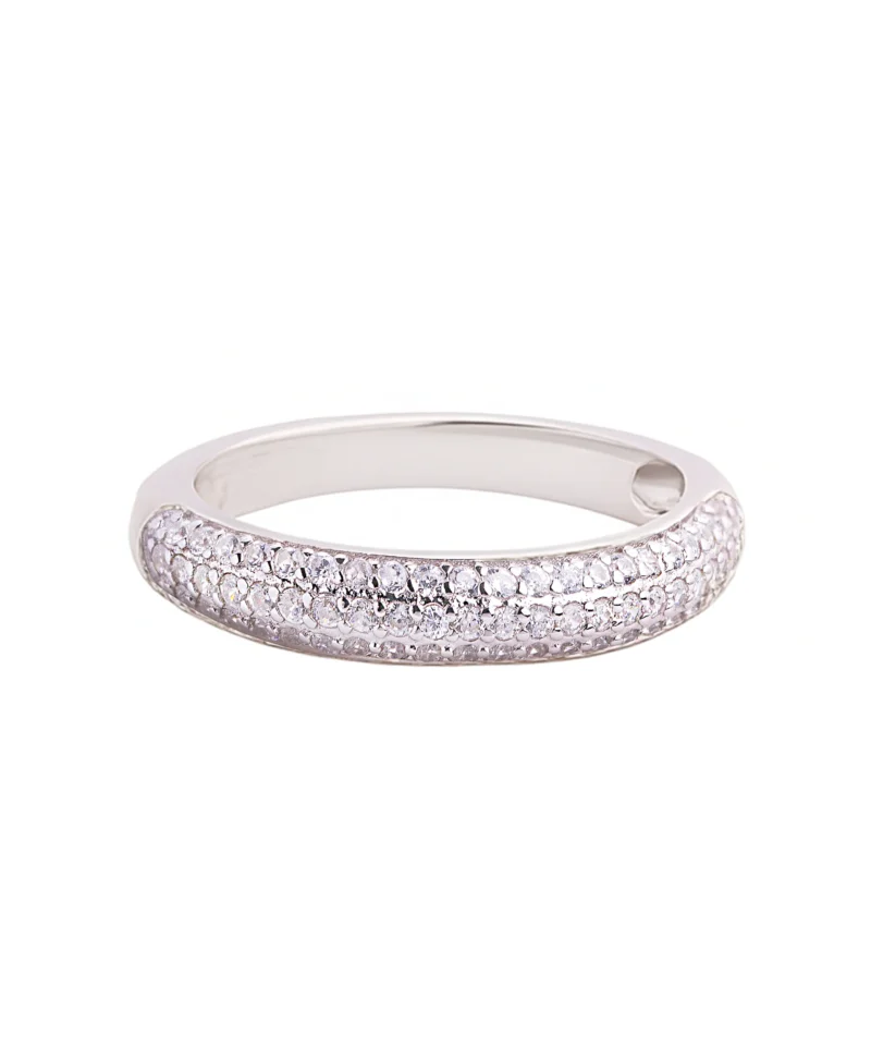 Srebrna obrączka z cyrkoniami