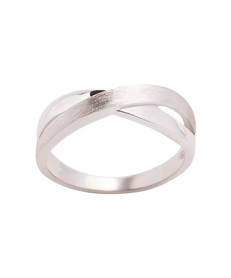 Srebrny pierścionek zaplatany matowy