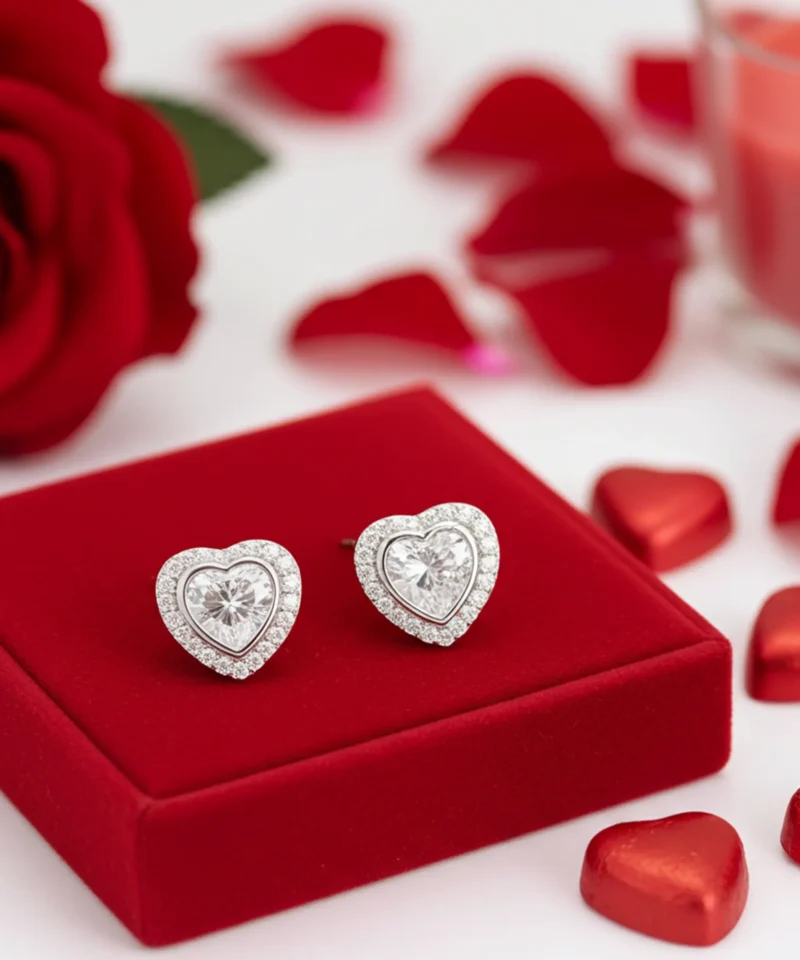 Kolczyki serca srebro na prezent