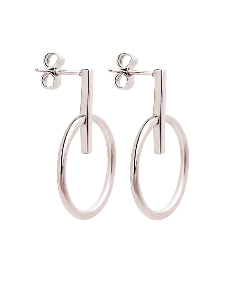 Kolczyki srebrne wiszące koła