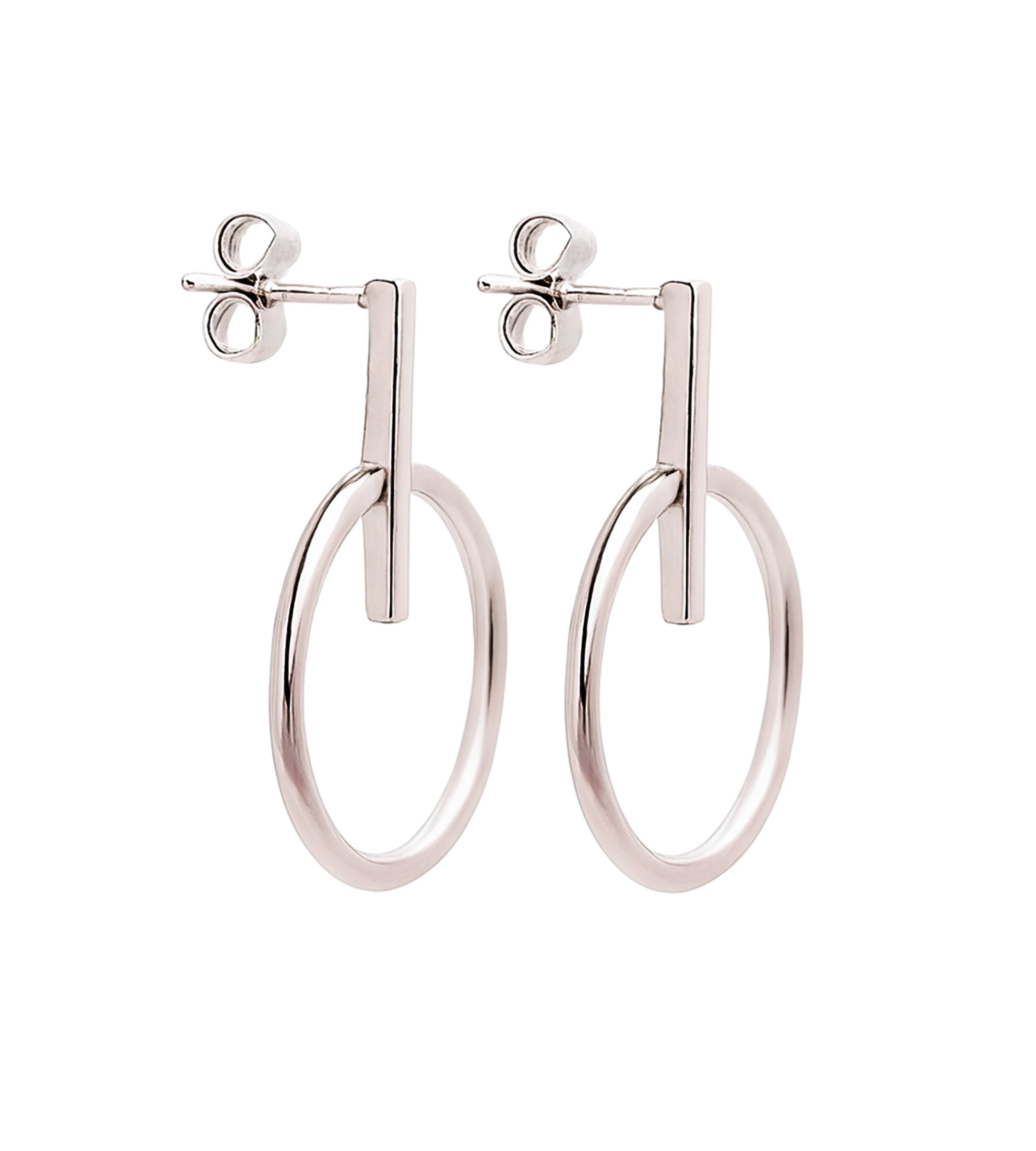 Kolczyki srebrne wiszące koła