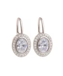 Srebrne kolczyki wiszące z cyrkonią zapięcie angielskie