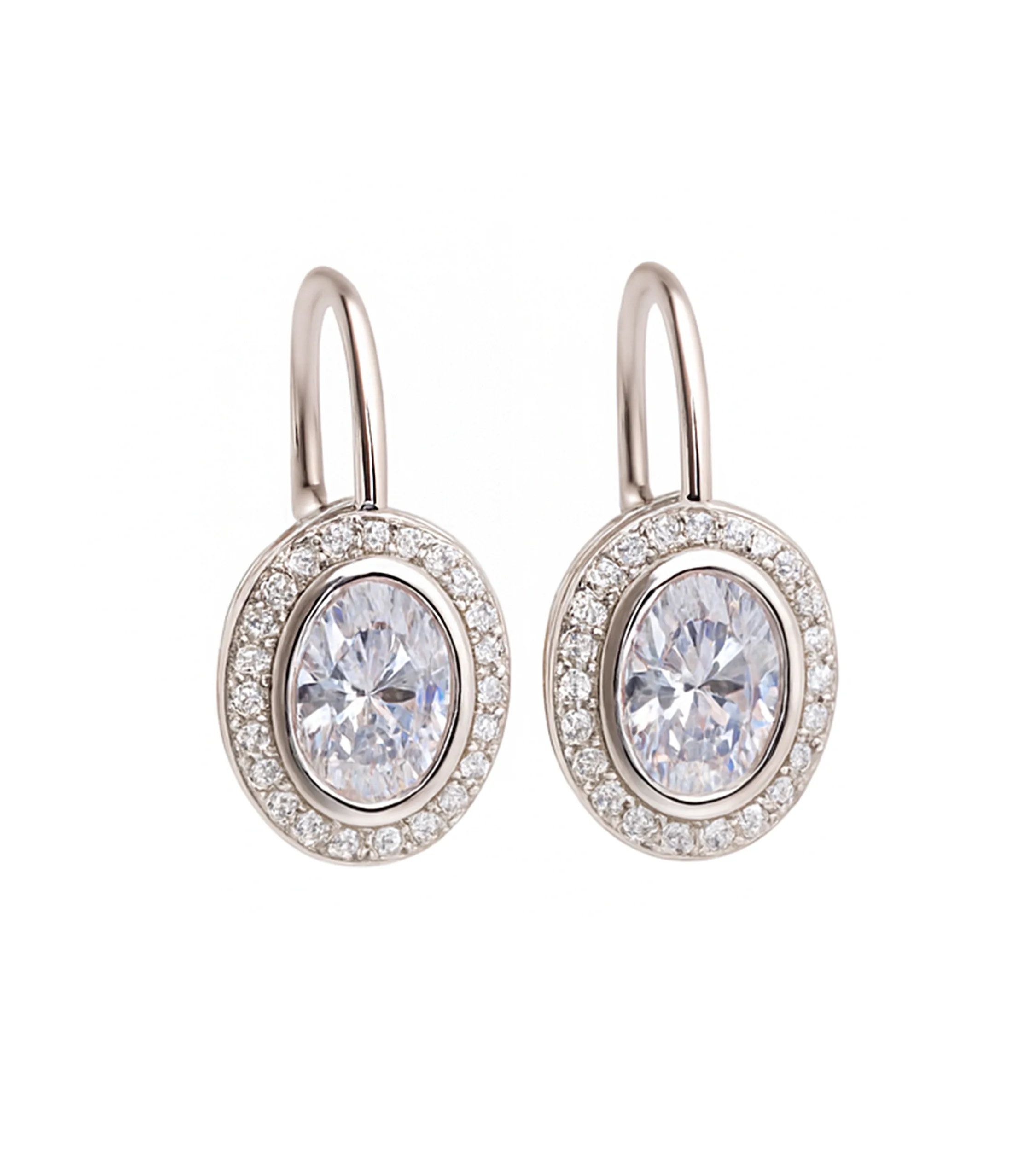 Srebrne kolczyki wiszące z cyrkonią zapięcie angielskie