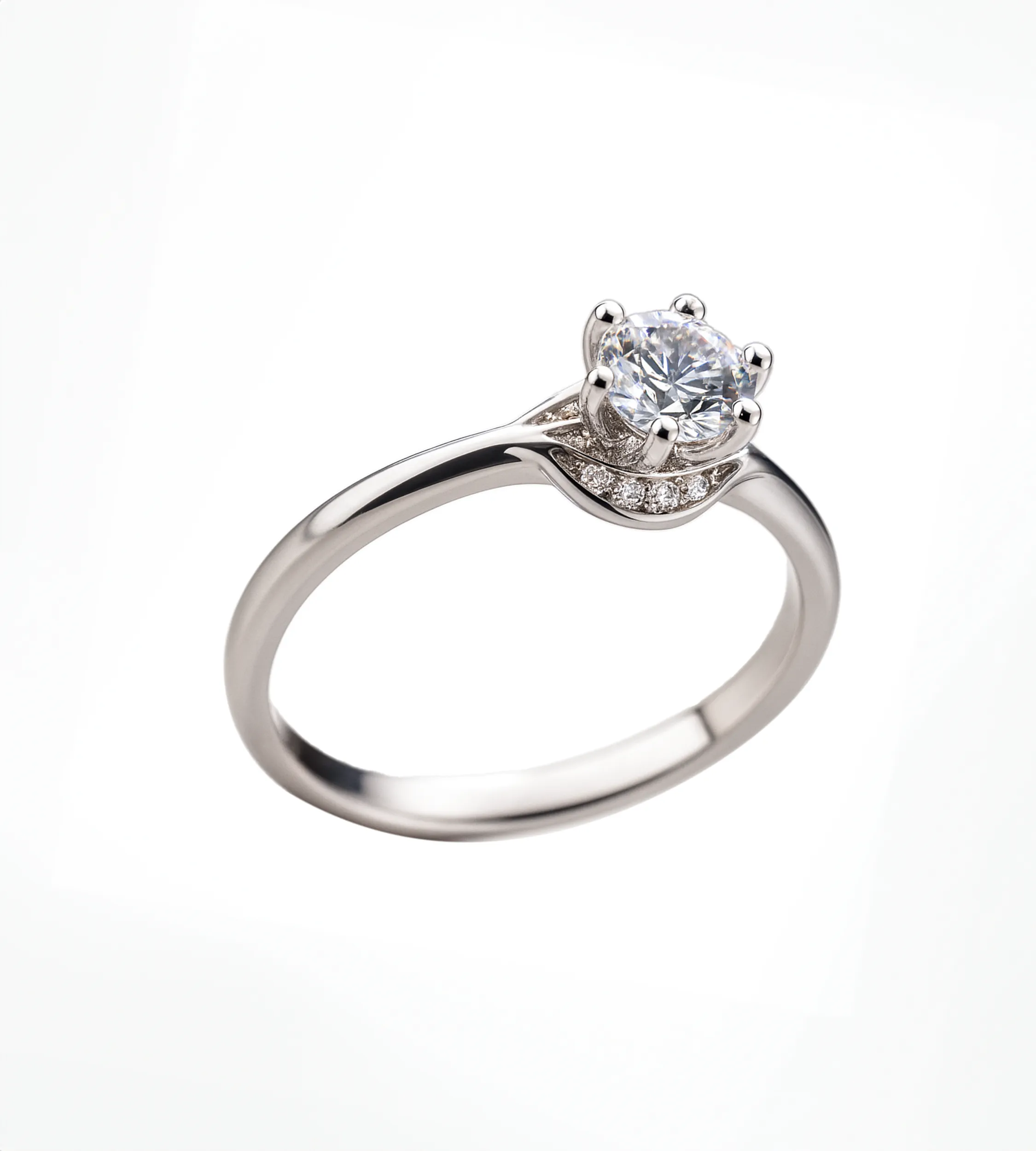 Srebrny pierścionek z cyrkonią