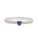 Srebrny pierścionek z niebieskim serduszkiem