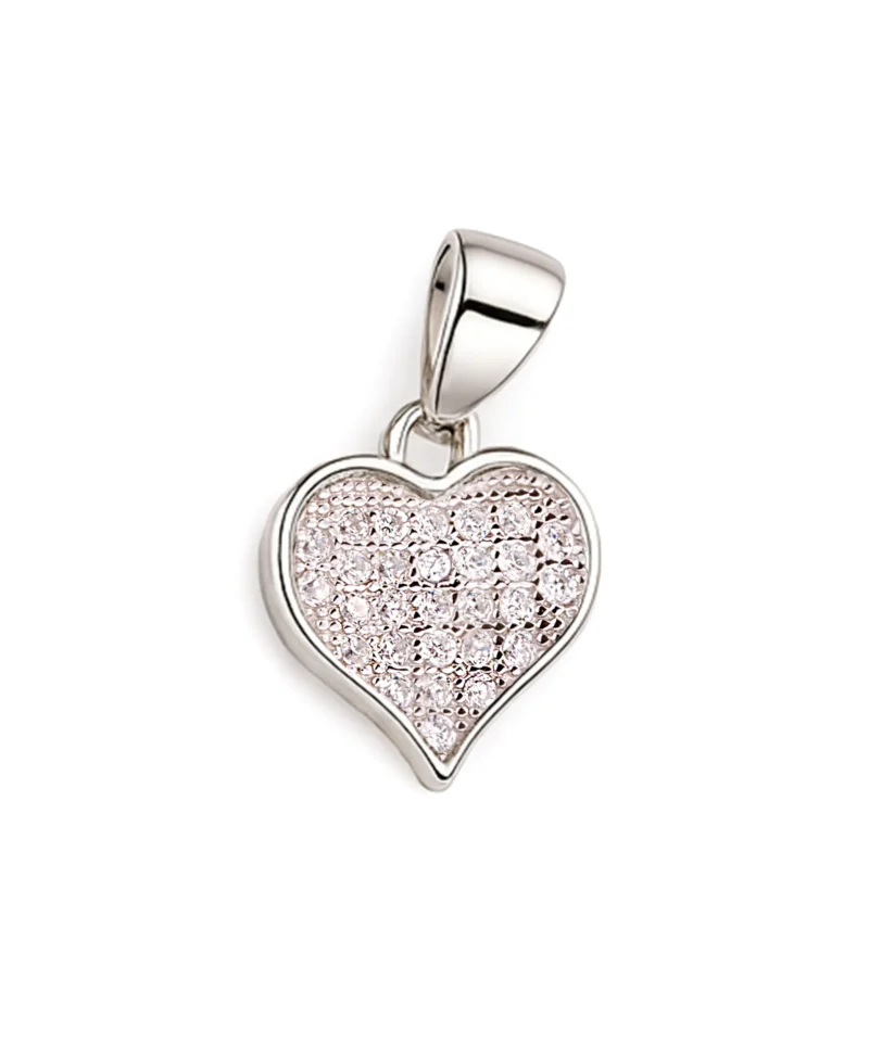 Srebrny wisiorek serduszko z cyrkoniami