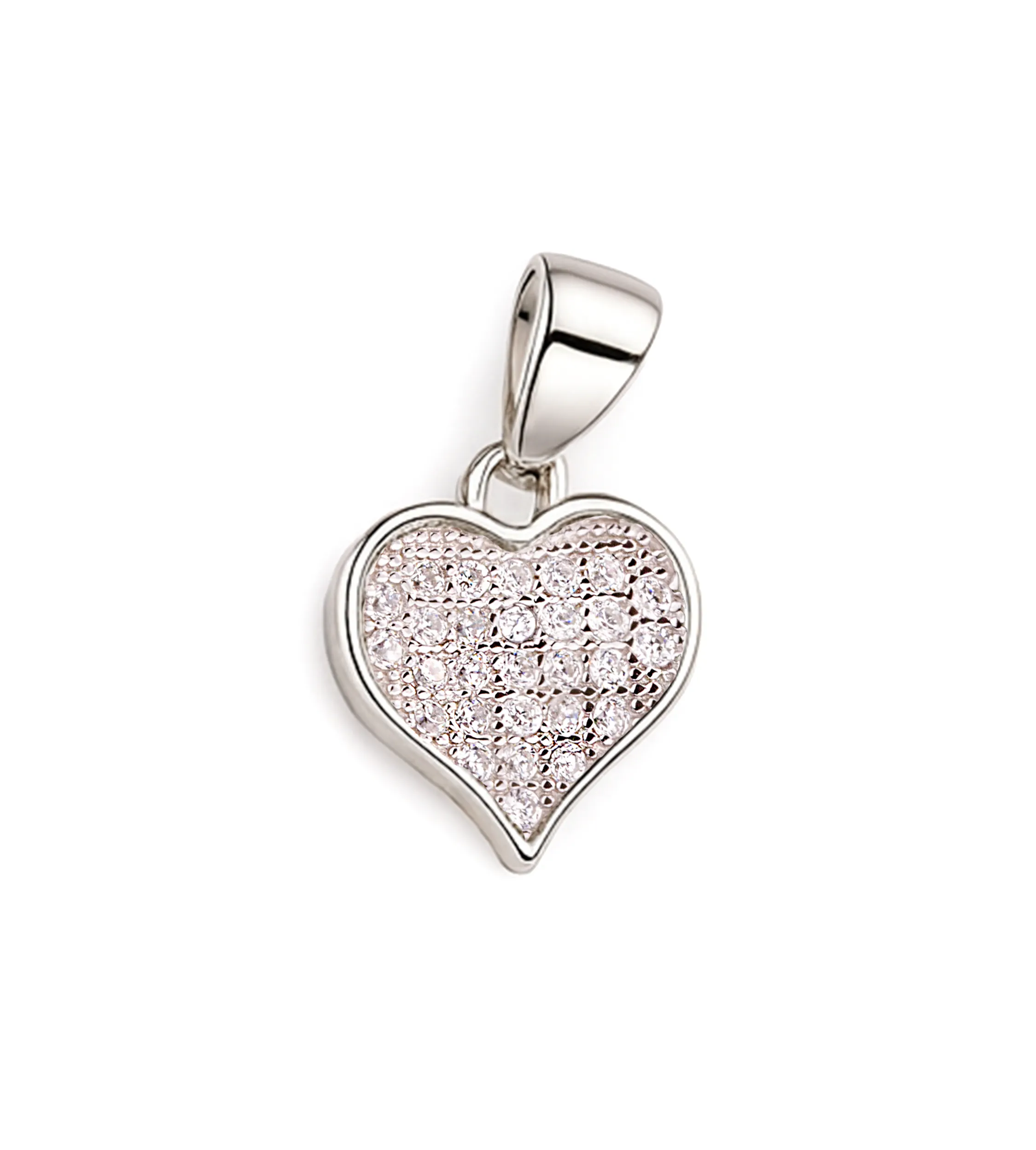 Srebrny wisiorek serduszko z cyrkoniami