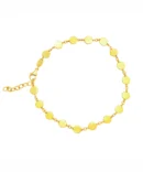 Złota bransoletka z blaszek - bransoletka z blaszek okrągłych 585