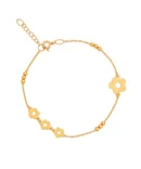 Bransoletka kwiatki wykonana ze złota - bransoletka z kuleczkami 585