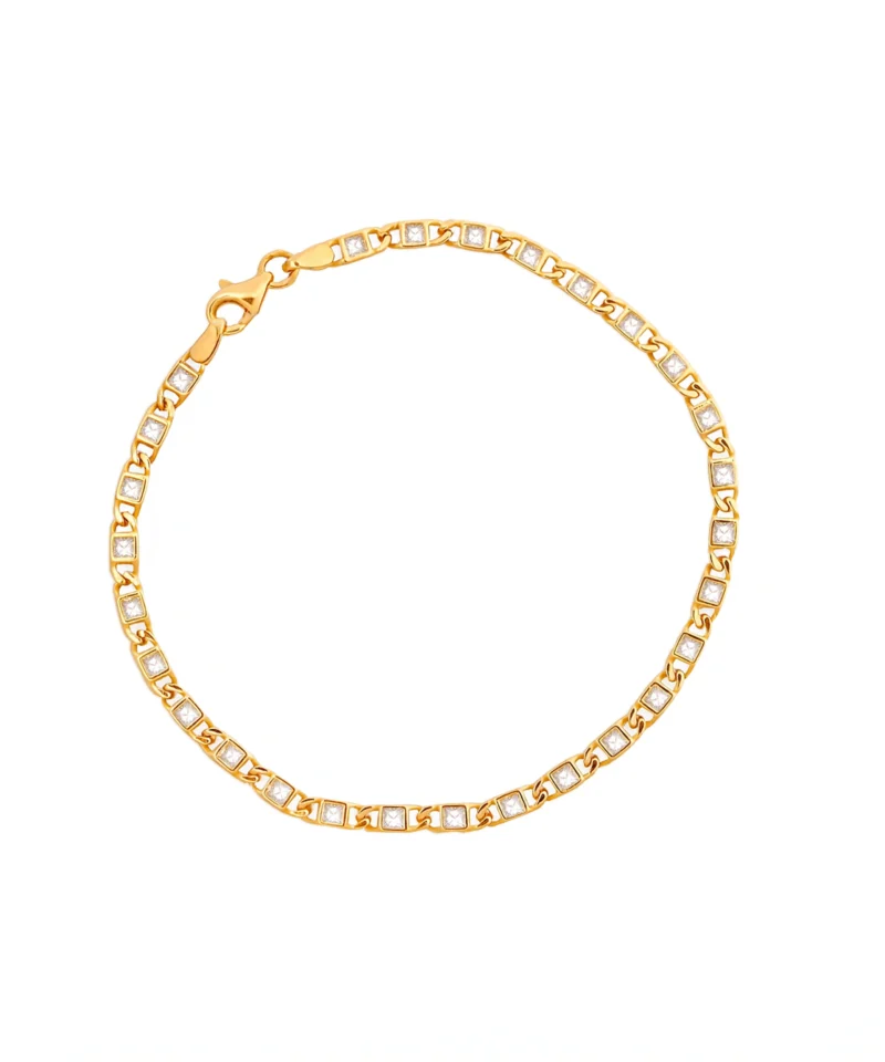 Bransoletka tenisowa złota segmentowa. Bransoletka premium