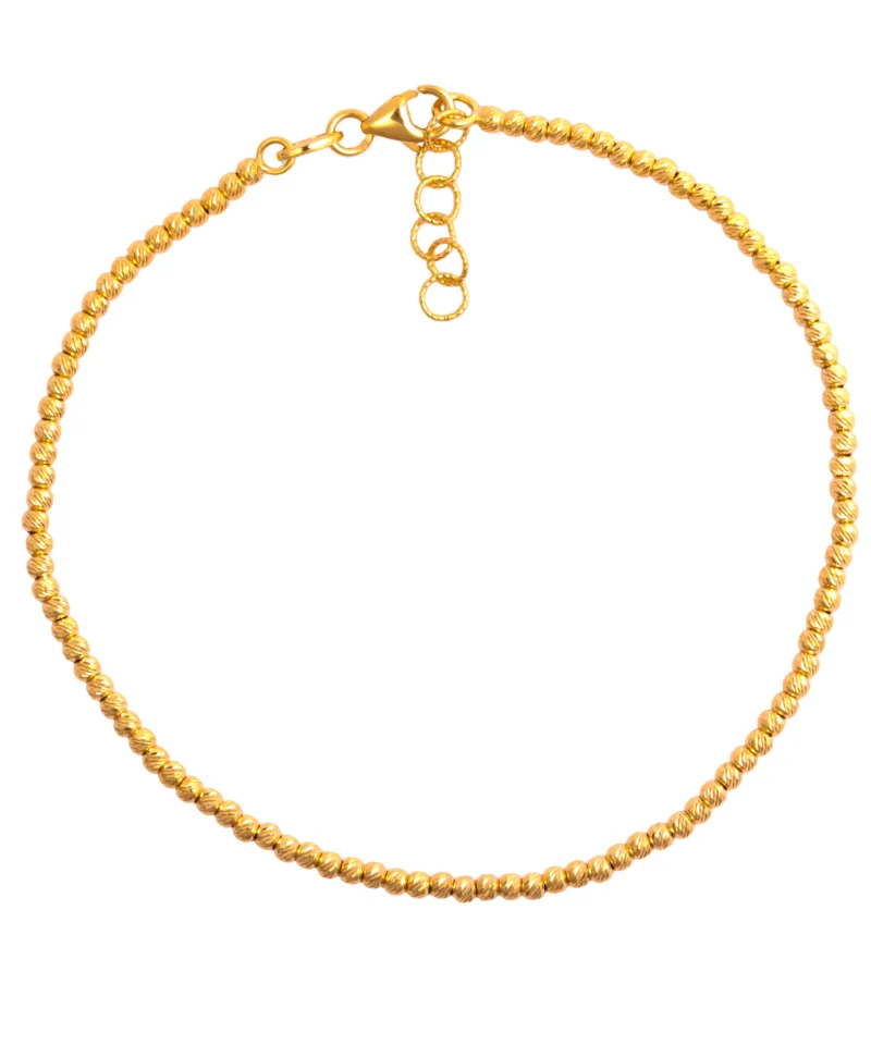 bransoletka złoto 585 diamentowane kuleczki – zbliżenie detalu