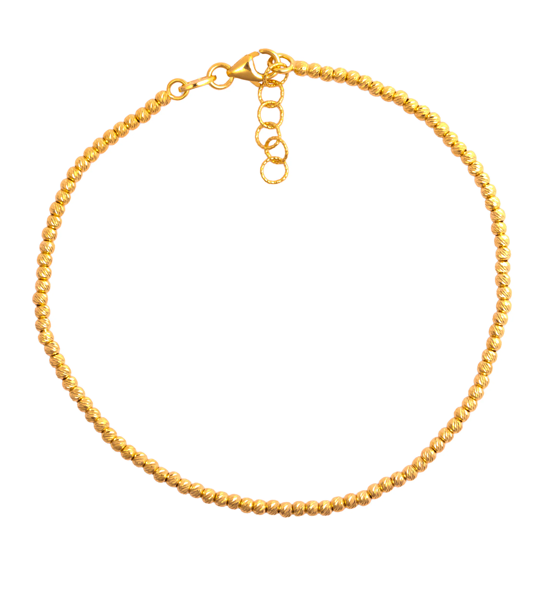 bransoletka złoto 585 diamentowane kuleczki – zbliżenie detalu