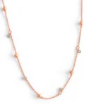 Celebrytka naszyjnik różowe złoto z kuleczkami i cyrkoniami - naszyjnik dla nastolatki