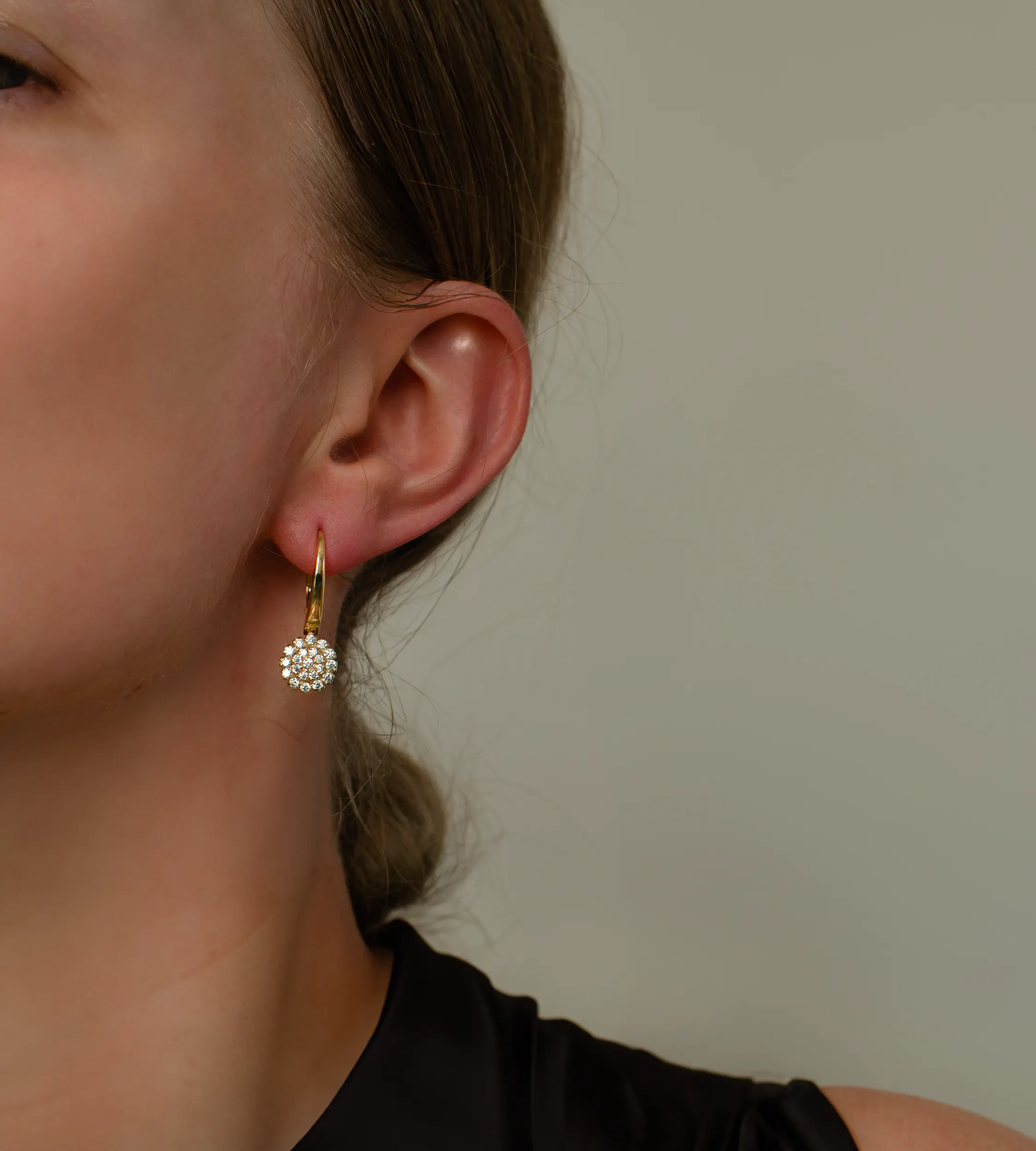 Złote kolczyki długie markiza z cyrkoniami pr.585