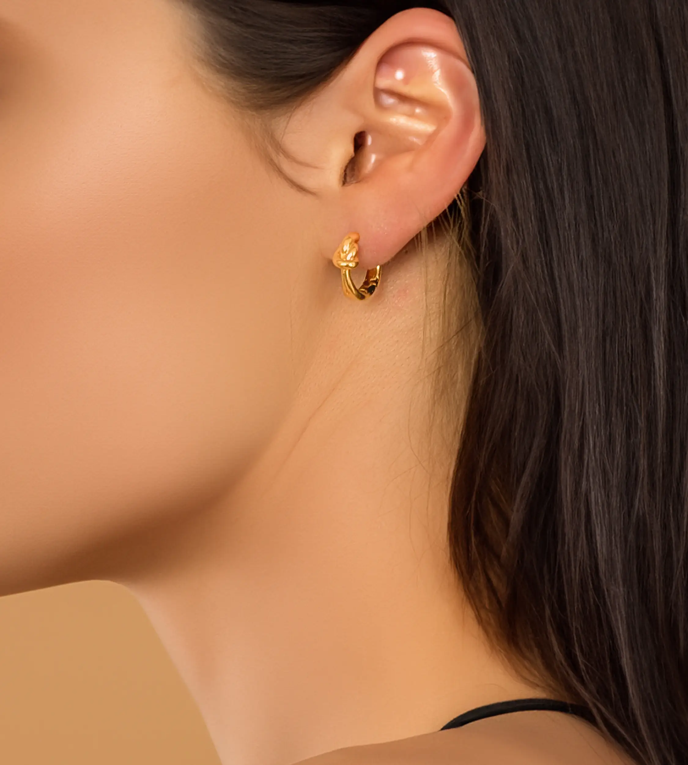 Złote kolczyki supełki 585