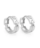 kolczyki kółeczka z białego złota - kolczyki łańcuszkowe