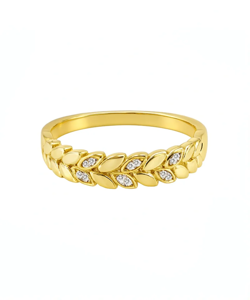 Złoty pierścionek pleciony 585