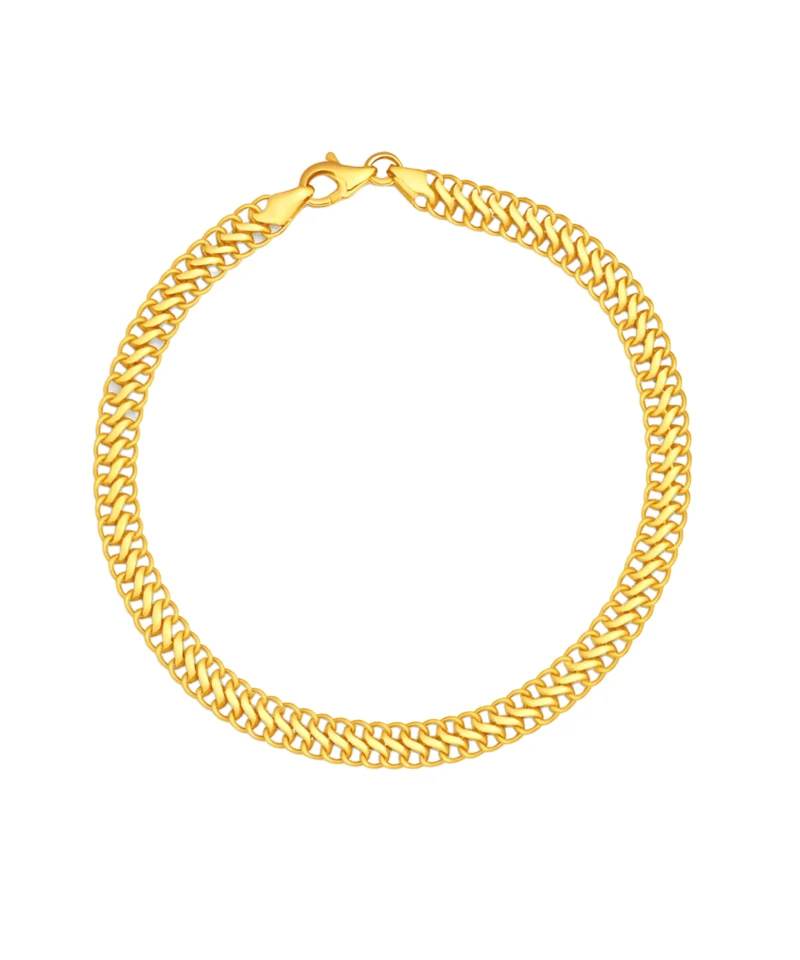 Złota bransoletka szeroka damska, bogaty splot