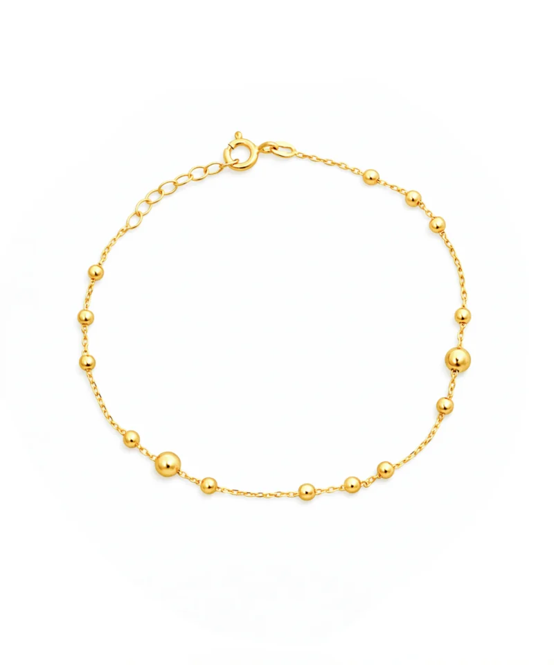 Bransoletka z kuleczkami damska - złoto 585