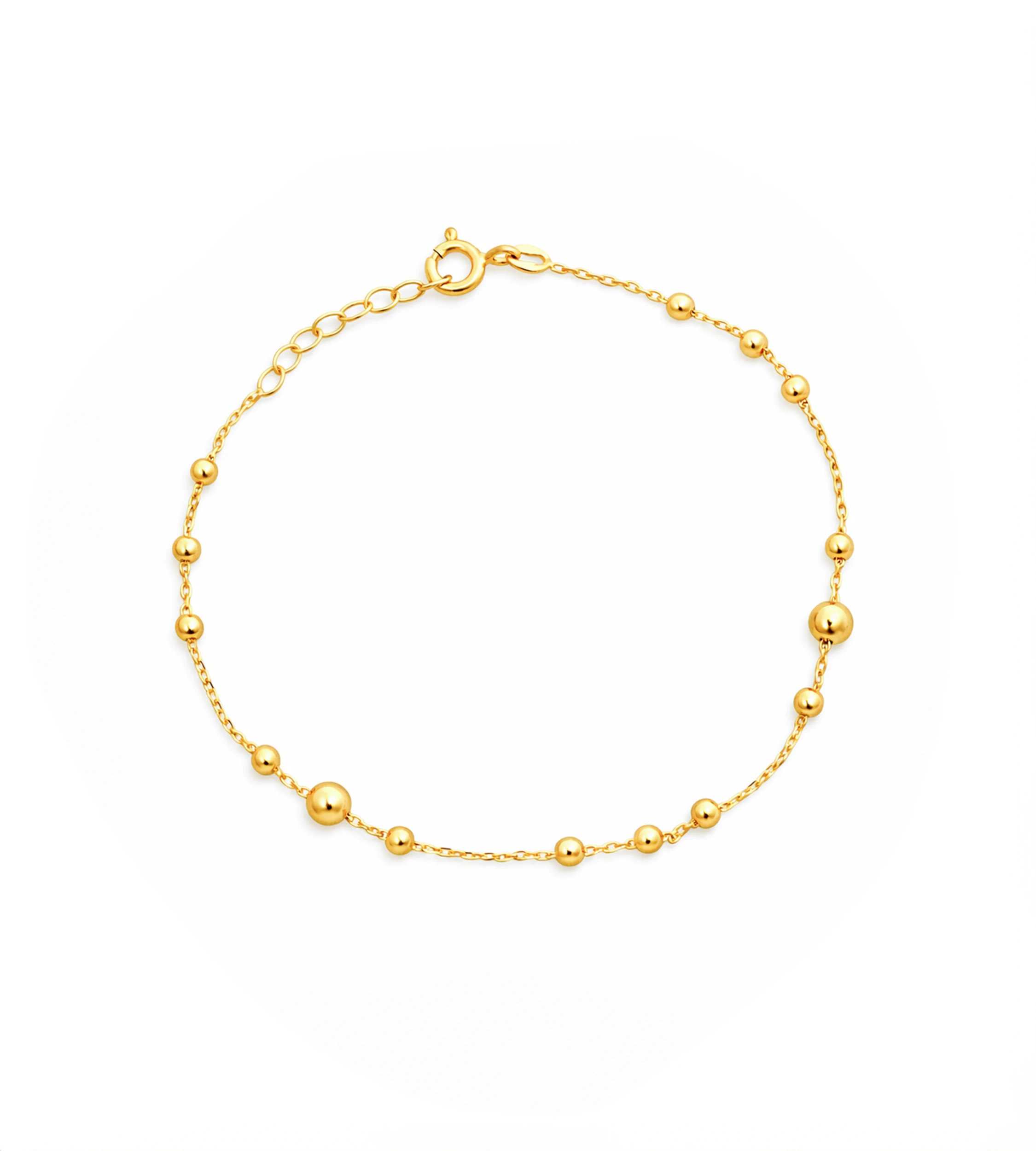 Bransoletka z kuleczkami damska - złoto 585