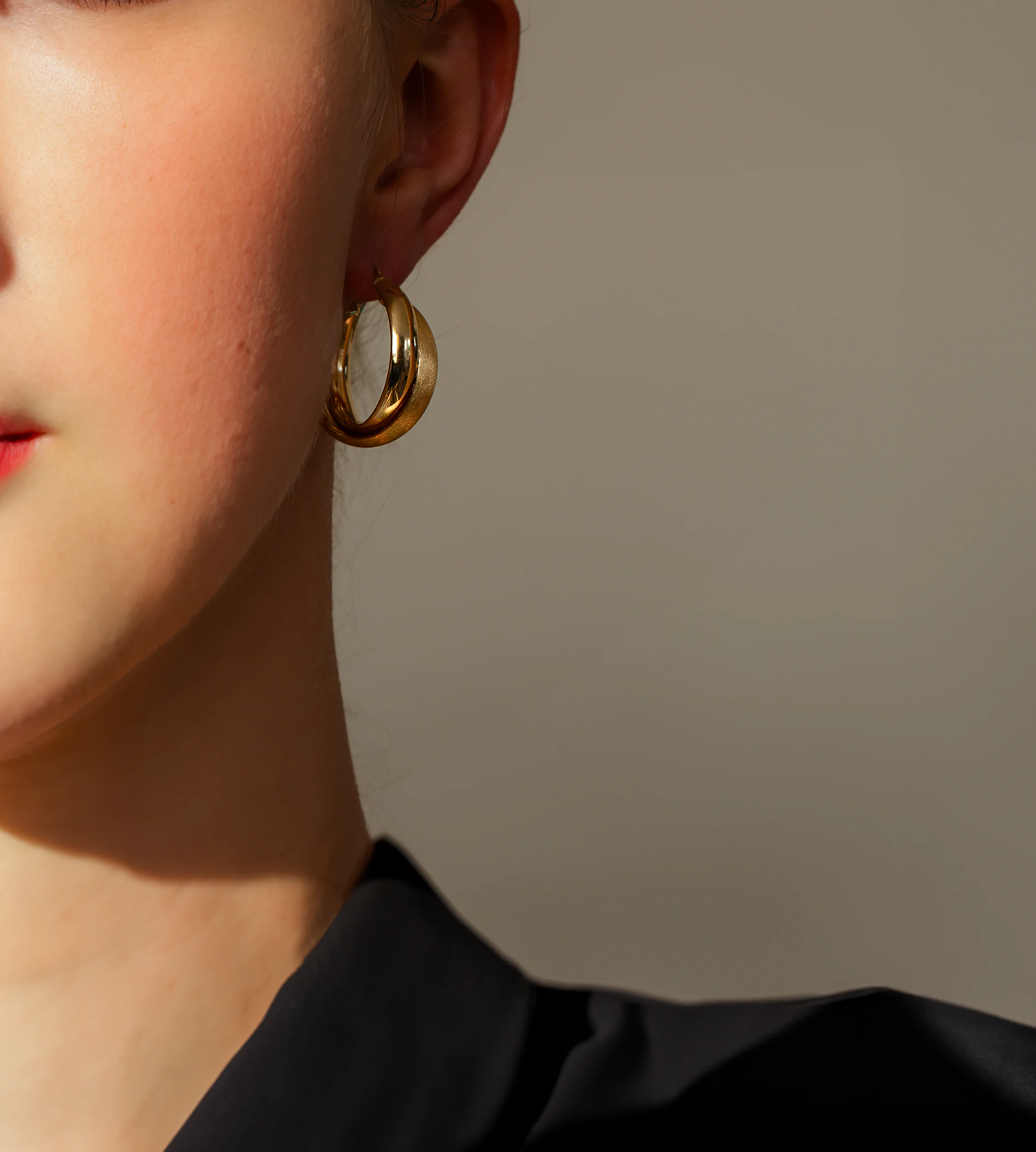 Kolczyki złote koła podwójne pr.585