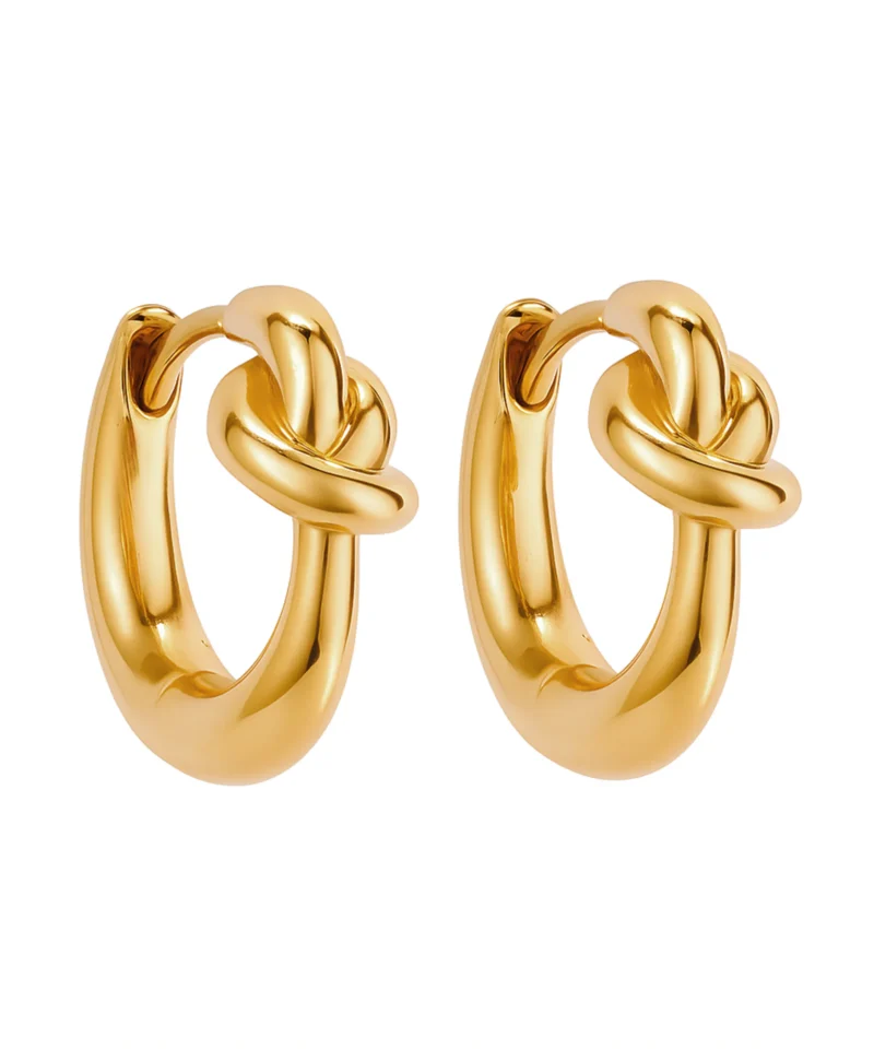 Złote kolczyki supełki 585