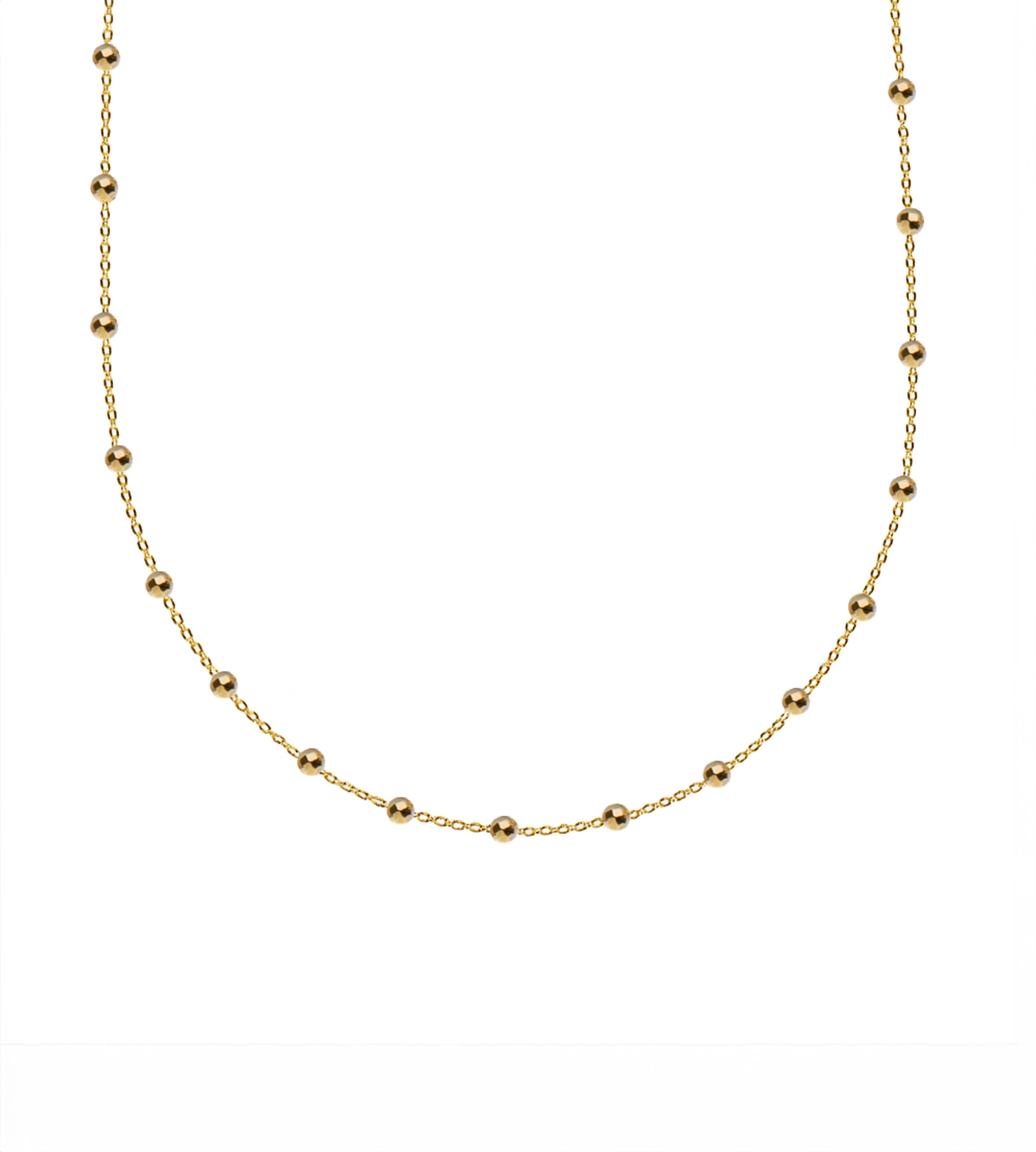 złoty naszyjnik 585 z frezowanymi kuleczkami Akebia