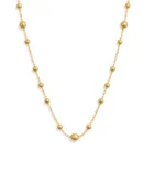 Złoty naszyjnik z kuleczkami w dwóch rozmiarach