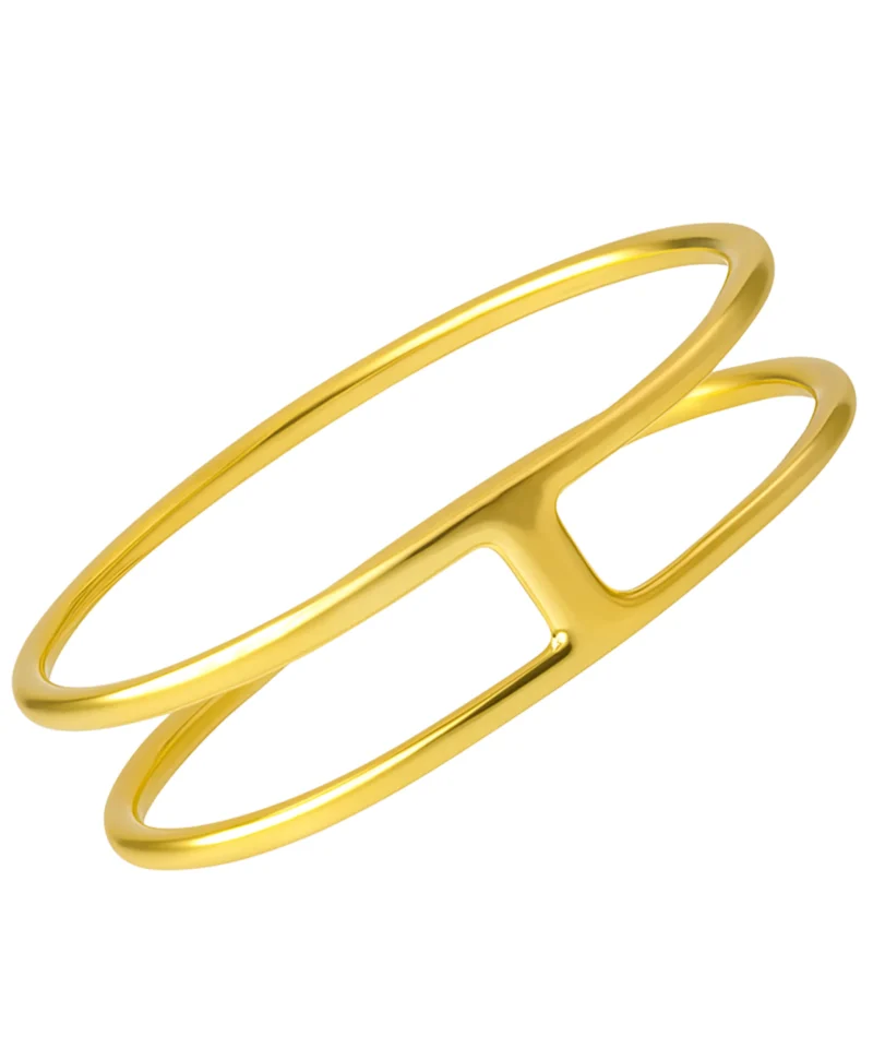 Złoty pierścionek 585 nowoczesny bez kamieni