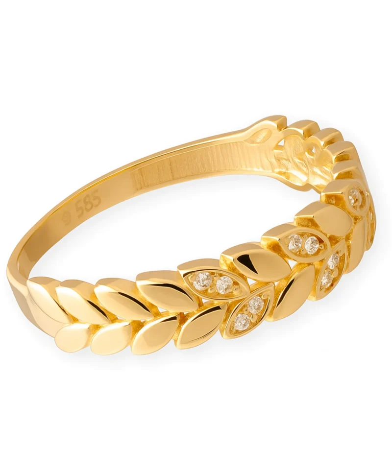 Złoty pierścionek 585 kłos