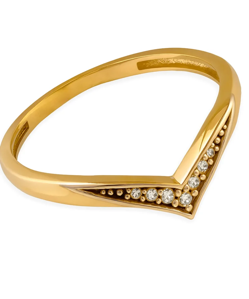 Złoty pierścionek 585 delikatny diadem