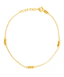 Złota bransoletka 585 z potrójnymi kuleczkami