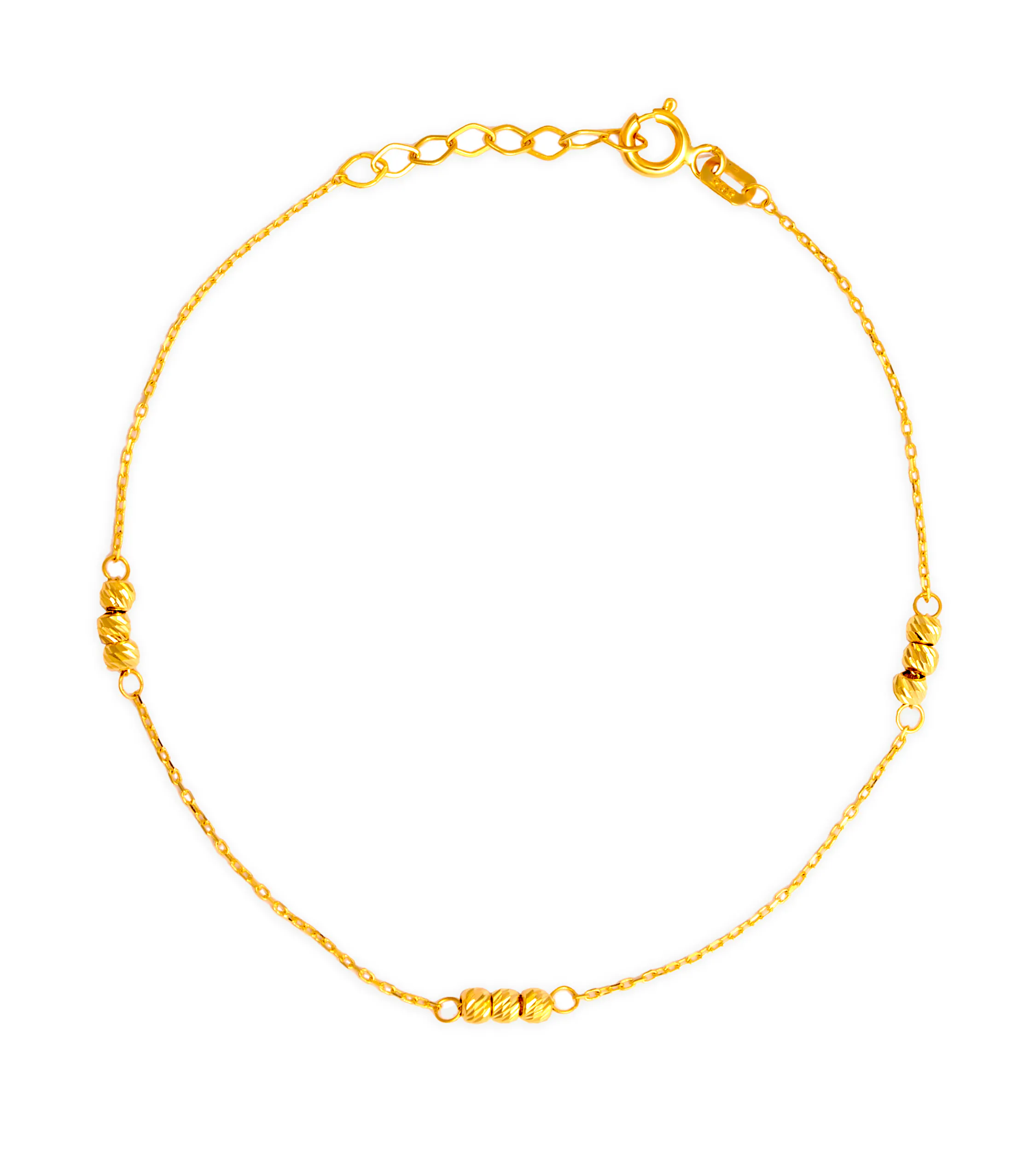 Złota bransoletka z kulkami damska