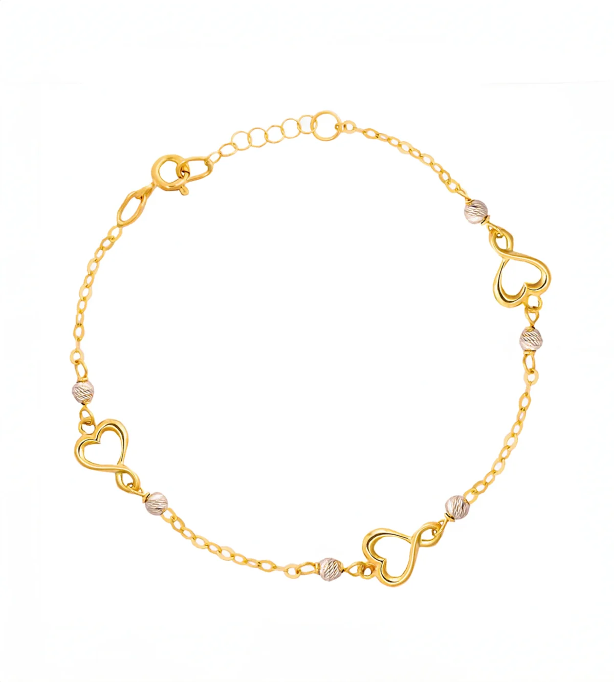 Złota bransoletka z sercem