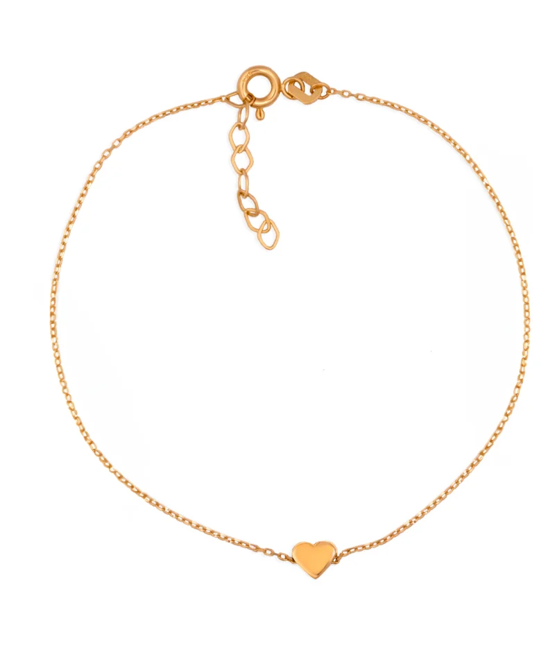 Złota bransoletka z sercem 585