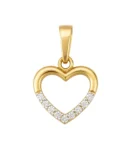Złota zawieszka serce z cyrkoniami