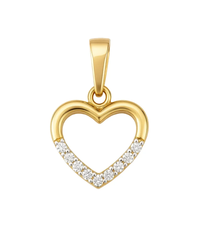 Złota zawieszka serce z cyrkoniami