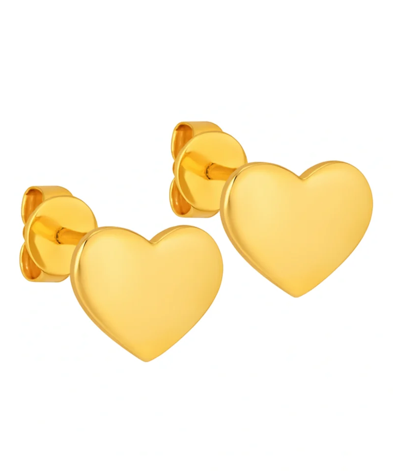 Złote serduszka wkrętki - kolczyki minimalistyczne bez kamieni ze złota 585